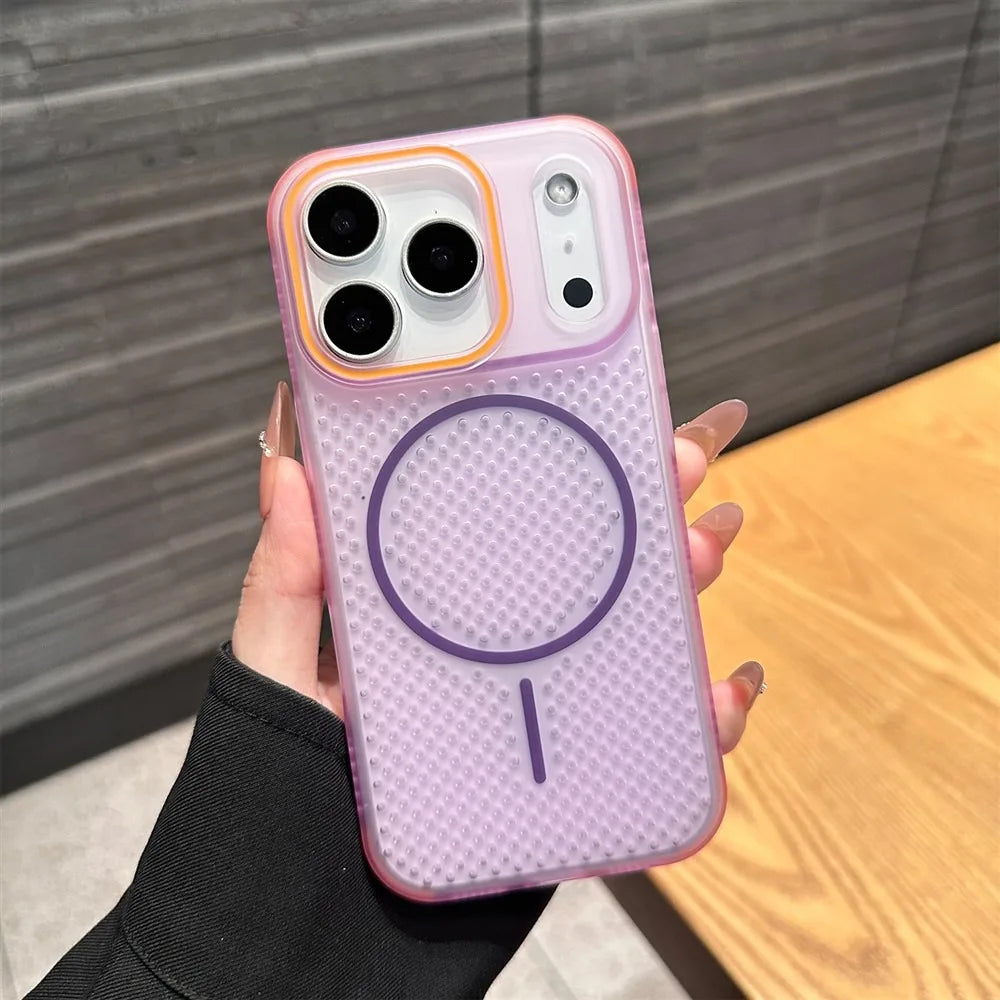 for iphone17pro Hollow Heat Dissipation Magnetic Ultra thin Case For iPhone 17 Air 16 13 17 Pro Max 15 14 Plus Magsafe Cover