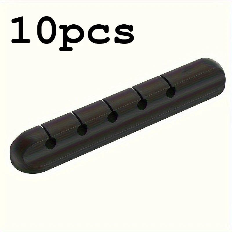 10/5/1pc Multi-Slot Cable Organizer Clip - Plastic Cord Management System for Desk, Home, Office, and Car, Wire Holder Accessory