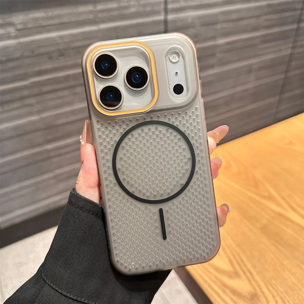 for iphone17pro Hollow Heat Dissipation Magnetic Ultra thin Case For iPhone 17 Air 16 13 17 Pro Max 15 14 Plus Magsafe Cover