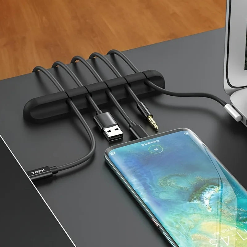 10/5/1pc Multi-Slot Cable Organizer Clip - Plastic Cord Management System for Desk, Home, Office, and Car, Wire Holder Accessory