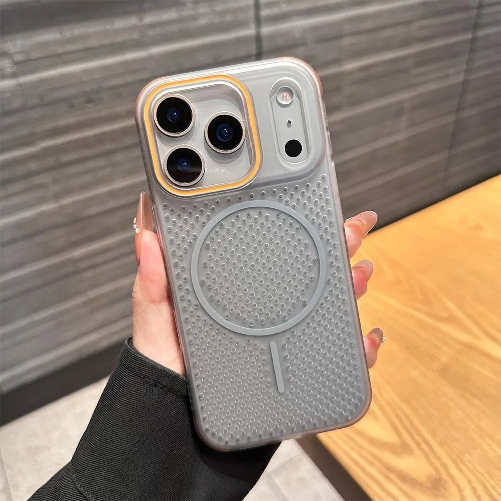 for iphone17pro Hollow Heat Dissipation Magnetic Ultra thin Case For iPhone 17 Air 16 13 17 Pro Max 15 14 Plus Magsafe Cover