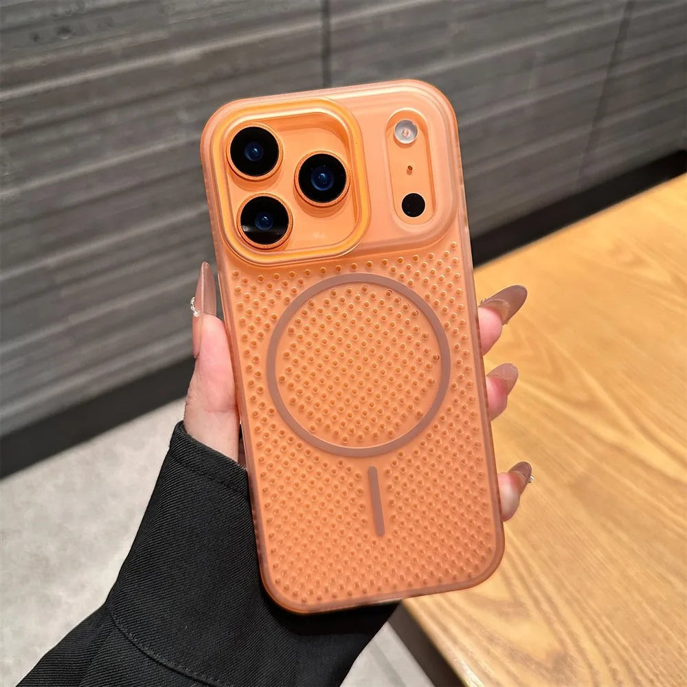 for iphone17pro Hollow Heat Dissipation Magnetic Ultra thin Case For iPhone 17 Air 16 13 17 Pro Max 15 14 Plus Magsafe Cover