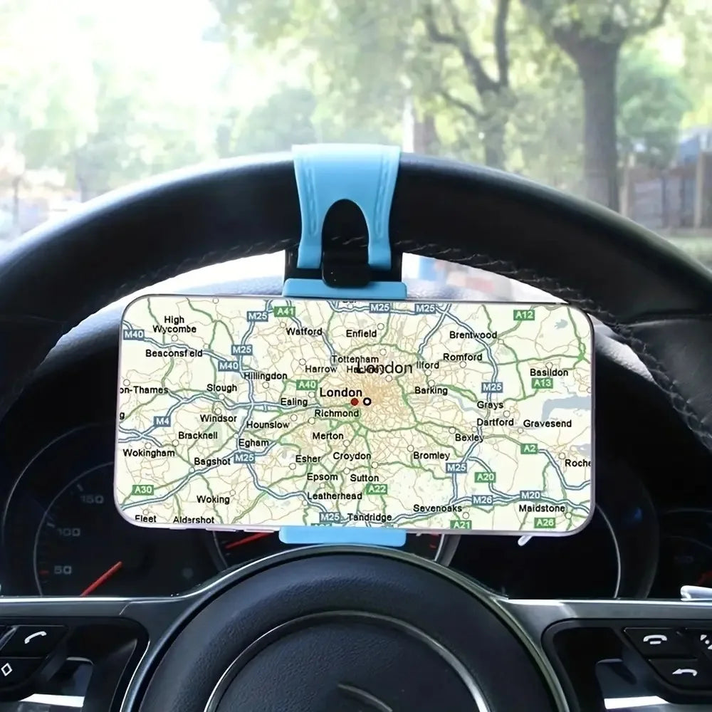 Car steering wheel phone holder - suitable for all vehicles