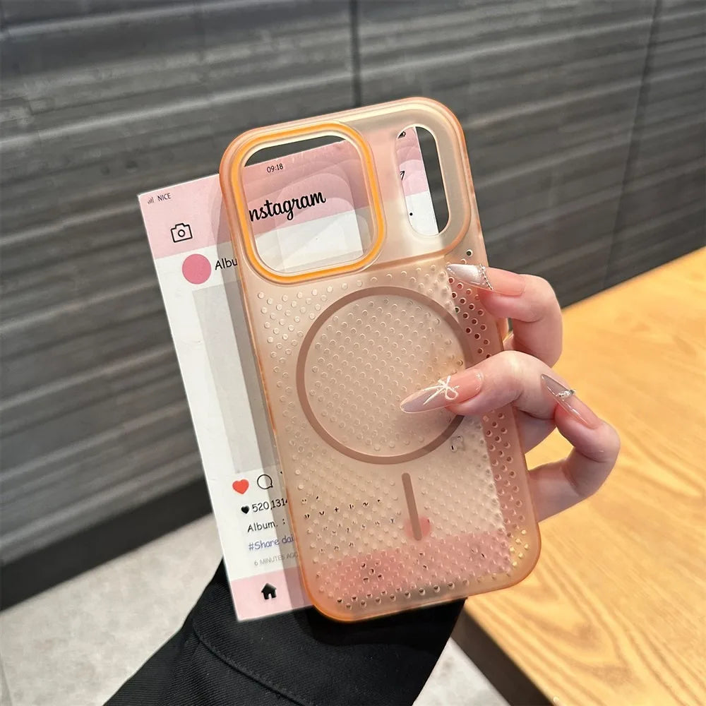 for iphone17pro Hollow Heat Dissipation Magnetic Ultra thin Case For iPhone 17 Air 16 13 17 Pro Max 15 14 Plus Magsafe Cover